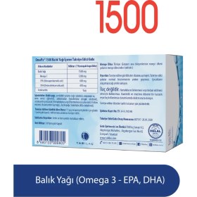 Resim OmePa 1500 Balık Yağı 30 Yumuşak Kapsül Omega 3 Türkiye Menşeli Takviye Edici Gıda 