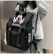 Resim Oldfriend Kişiselleştirilmiş Disney Mickey Desenli Okul Çantası Siyah Hafif Büyük Kapasiteli Siyah 