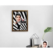 Resim Kişiye Özel Godfather Baba Karikatürlü Doğal Masif Ahşap Çerçevel (551061712) 