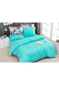 Resim Düz Boya Çift Kişilik Nevresim Takımı Flamingo Düz Renk 