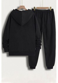 Resim Uyguntarz Unisex Minimal Line Drawing Eşofman Takımı Siyah 