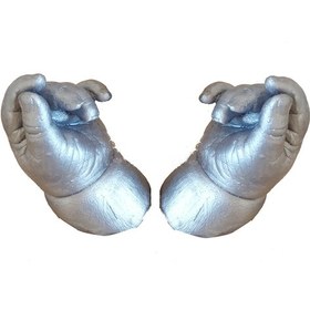 Resim Küçük İzler 3 boyutlu bebek 2 adet el izi heykeli seti 