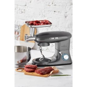 Resim Karaca Multichef 1900W Metal Stand Mikser 5,5 lt Kıyma Çekme ve İçli Köfte Aparatlı Antrasit 