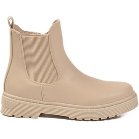 Resim Bej İçi Polarlı Fermuarlı Kaymaz Kadın Bot 24071 Z Bej 