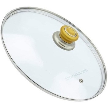 Tencere Sahan Tava Cam Kapağı Buhar Delikli Kapak 18 Cm Pembe Tut