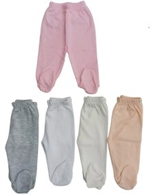 Resim Kız Bebek Patikli Alt Hava Alır Kumaş Düz Renk 5 Li Paket Çok Renkli 