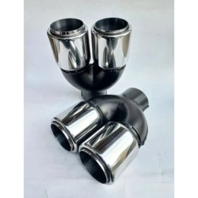 Resim Egzozcum 76 Mm. Krom Düz Eşit (Dual) Çift Çıkışlı Paslanmaz Içi Borulu Takım Egzoz Eksoz Ucu (2 Adet) Uyumlu 
