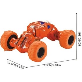Resim Çek Bırak Akrobatik Araba Çift Yönlü Çek Bırak Taklacı Araba Oyuncak Araba Turuncu Turuncu 