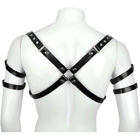Resim Çamaşır Kenti Omuz ve Kol Detaylı Şık Deri Erkek Harness, Erkek Club Giyim - CKM164 