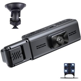Resim Geeroyoo 3.16 İnç Ekranlı 3 Kameralı Araç Sürücü Kaydedici - Ön/arka/iç 1080p Full Hd Gece Görüşü - Telefon İle Tekrardan İzleme 