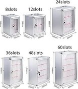 Resim Duvara Monte Alüminyum Alaşımlı Cep Telefonu Soyunma Kutusu Saplı - Ofis Okul Toplantısı Depolama için 60 Yuva - Güvenli ve Mobil Cihaz 