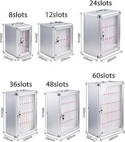 Resim Duvara Monte Alüminyum Alaşımlı Cep Telefonu Soyunma Kutusu Saplı - Ofis Okul Toplantısı Depolama için 60 Yuva - Güvenli ve Mobil Cihaz 
