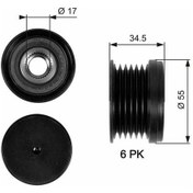 Resim Gates Oap7090 Alternatör Kasnağı Golf.v.vı-jtt-psst-cddy-polo-tou 1.2tsi-1.4tsi-21805 