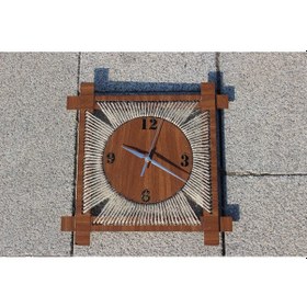 Resim Dekor Treni 60 İpli Ahşap Dekoratif Duvar Saati Ceviz 