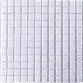 Resim MozaiKristaL Beyaz Kristal Cam Mozaik Tüm Yüzeylerde Kullanılabilir Cam Ölçüsü: 23X23X4 mm File Karo Ölçüsü: 30X30 cm ( 1 Koli = 11 File Karo = 1 m2 Fiyatıdır ) 