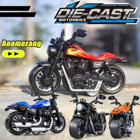 Resim Vintage Alaşımlı Geri Çekmeli Motosiklet Oyuncak - Canlı Renklerde Retro Spor Temalı Döküm Metal Model (Turuncu/Beyaz/Kırmızı/Mavi) - Piller Gerekmez, Arkadaşlar İçin Koleksiyonluk Hediye, Masaüstü Dekor & Tatil Hediyesi, Motosiklet Hediyeleri, Sportif Tasarım, Detaylı İşçilik 