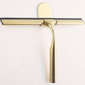 Resim Duş Camı Kazıyıcı, Çok Amaçlı Kancalı Kazıyıcı - Duş Kapıları, Pencereler, Aynalar ve Otomobil Camları İçin, Paslanmaz Çelik, 10 İnç (25 cm), Altın Renk 