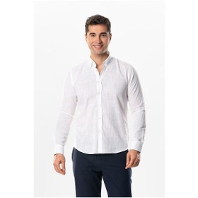 Resim Ada Şile Bezi Uzun Kol Yazlık Erkek Gömlek Beyaz 3001 Beyaz 