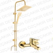 Resim özçakır New Gold Kare Duş Seti & Banyo Bataryası 