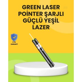 Resim Uzun Mesafe Görünürlüklü Yeşil Lazer Pointer Şarjlı Midastech 