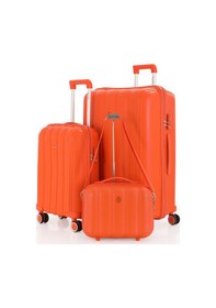 Resim Mçs Polipropilen 3lü Valiz Seti Büyük & Kabin & Makyaj V305 S21yy1000082-set 00314 Portakal 