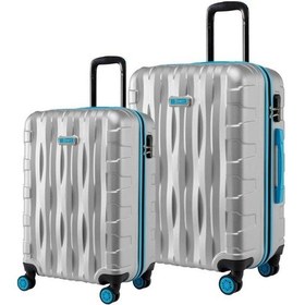 Resim 2'li Valiz Seti Orta Boy - Kabin Boy Gri 1167 Gri 