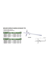 Resim Insize 1240-200 Mekanik Derinlik Kumpası (Standart Model) 