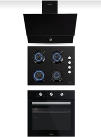 Resim KUMTEL Turbo Siyah Ankastre Set 