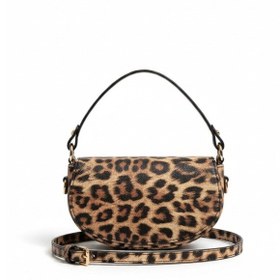 Resim Vellebags Leopar Desenli Mini Omuz Çantası Şık Baguette Model Günlük Kullanım Çanta Leopar Siyah 
