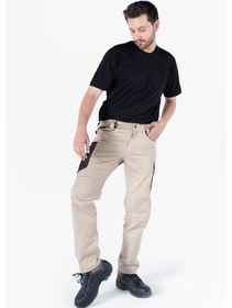 Resim F 2144 Kordura Takviyeli Likralı Pantolon Camel-lacivert Kamel - Lacivert 