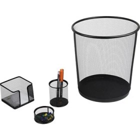 Resim Globox 6644 Metal Perfore Ofis Seti 4'lü Renk - Siyah 