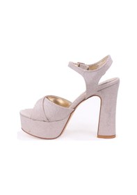 Resim Dagoster Dza07-337350 Altın Simli Çapraz Bant Platform Topuklu Kadın Ayakkabı Altın 