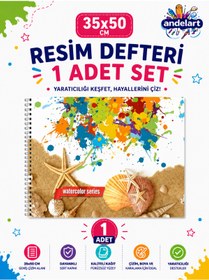 Resim andelart Resim Defteri Spiralli Karton Kapak 15 Yp 35x50 1 Adet 
