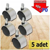 Resim Depolife Koltuk Ayağı Sandalye Tekerleği Ofis Koltuğu Tekerleği 5 Ad Krom 