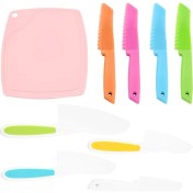 Resim Maggiei Parça Çocuk Yemek Seti, Plastik Çocuklar Için Güvenli Pişirme Şef Bıçakları ve Kesme Tahtası, Çocuk Meyve Salatası Bıçakları (Yurt Dışından) 