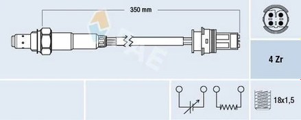Resim Bmw E46 Kasa 318i M43 Motor Oksijen Lambda Sensörü Katalizör Öncesi 1 Numara Fae Marka 77243 