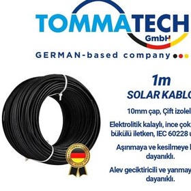 Resim 10mm Solar Güneş Paneli Kablosu Siyah 1m 