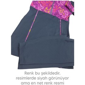 Resim Bigiyin Yarım Kol Çocuk Mayo Fermuarlı Çocuk Mayosu Kısa Kol Mayo Kısa Kol Kız Çocuk Mayo Füme 