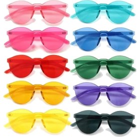 Resim Oval Şekilli Çerçevesiz Parti Gözlüğü 6 Renk 6 Adet 