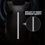 Resim Erkekler için LONGHIKER Motosiklet Sırt Çantası - Yansıtıcı Şeritli Su Geçirmez Kask ve Sürme Ekipmanı Çantası, Aksesuarlar için Büyük Kapasiteli Depolama, Siyah Suni Deri, Motosiklet Sürme Sırt Çantası 