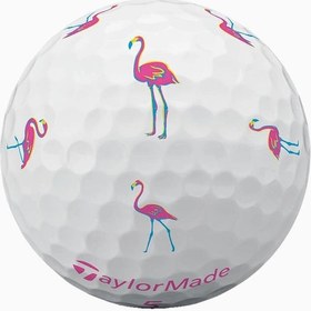 Resim TP5 pix Flamingo Golf Topu Tropikal Tasarım Premium Seri - Beyaz 