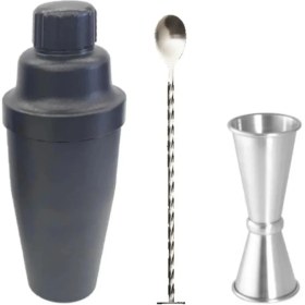 Resim Adin Tasarım Shaker 700 ml Jigger 3/6 cl Tokmaklı Bar Kaşığı Kokteyl Ölçeği Kokteyl Seti Kokteyl Hazırlama Seti 