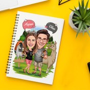 Resim Doğada Bira Keyfi Yapan Çiftler Karikatürlü Defter 