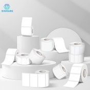 Resim SINMARK 2 Rulo Etiket Baskı Kağıdı, Kendinden Yapışkanlı, Beyaz Etiket Kağıdı, SK20/SK27/SK35/SK45/SK58/M110 ve Diğer Etiket Baskı Makineleri için Uygun 