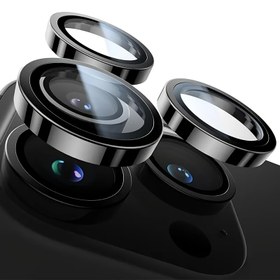 Resim iPhone16 15 14 13 12 11 Promax Plus için Cam Bölünmüş Lens, Yuvarlak Lens, Metal Tek Halka Tamamen Kamera Lens Koruma Filmi 