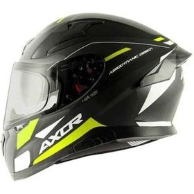 Resim Axor Apex Turbine Kapalı Kask Neon Sarı Siyah 