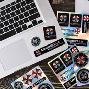 Resim 2 adet Not Defteri Sticker Laser Etkisi Küçük Şemsiye Desenli Dekoratif Stickerler / Yüksek Sıcaklık Dayanımı / Su Geçirmez / Arabalar, Oyun Konsolları ve Not Defterleri için Dekorasyon için Kullanılabilir / İz Bırakmadan Çizilebilir 