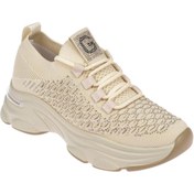 Resim Guja Taşlı Triko Kadın Spor Ayakkabı Gj-309-3 Bej 