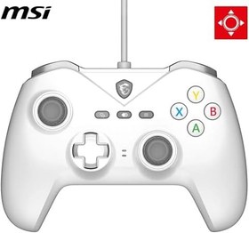 Resim MSI GG FORCE GC200 WHITE BEYAZ OYUN KOLU KABLOLU PC/ANDROID 8+ DESTEĞI ÇIFT TITRESIM MOTORU 2M 