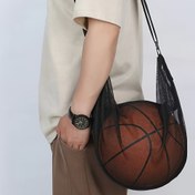Resim 1 adet Spor Ekipman Depolama Çantası, Dahili Telefon Cebi ile - Dayanıklı Oxford Kumaş, Makinede Yıkanabilir, Basketbol, Futbol ve Voleybol için İdeal - Gri/Mavi/Siyah, Spor Ekipman Organizatörü|Şık Depolama Çantası|Güvenli Fermuar Kapatma 